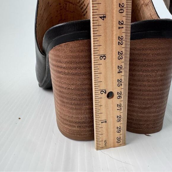 Luca Lane Hilaire leather upper stacked heel peep toe slipon shoes black size 10 - Picture 5 of 12